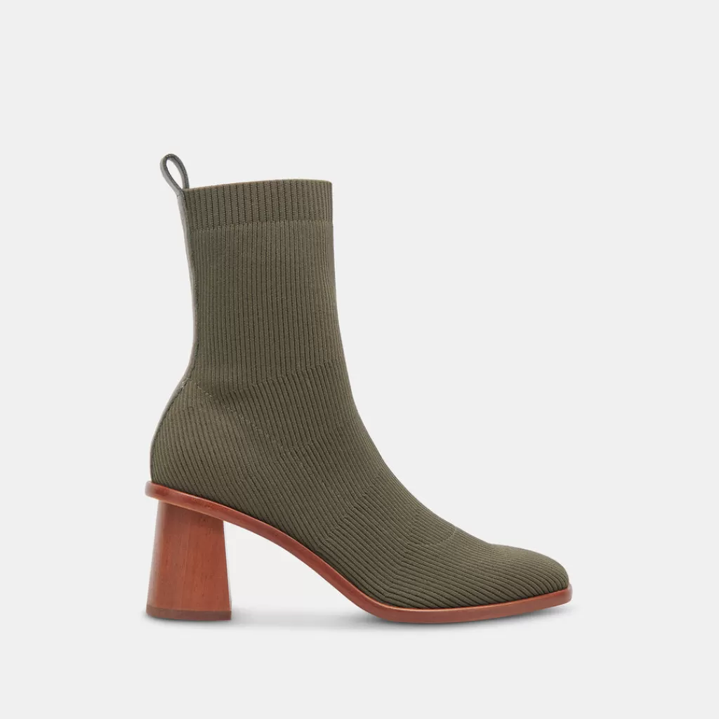 DOLCE VITA Alaya Booties Olive Knit Flash Sale