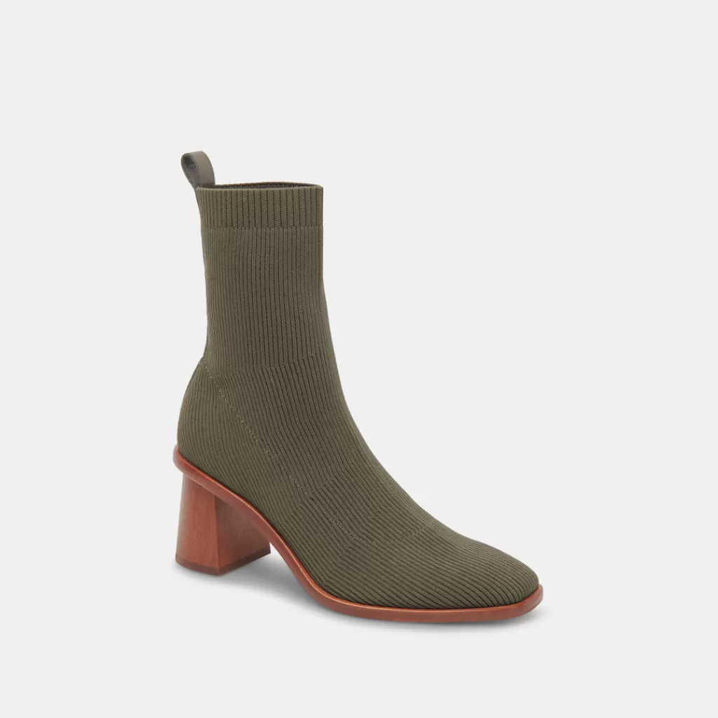 DOLCE VITA Alaya Booties Olive Knit Flash Sale