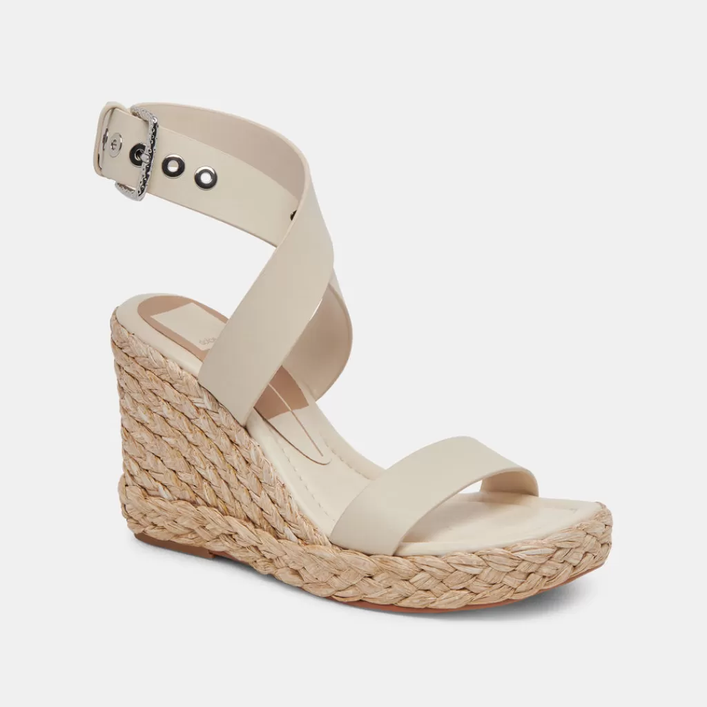 DOLCE VITA Aldona Wedges Ivory Leather New