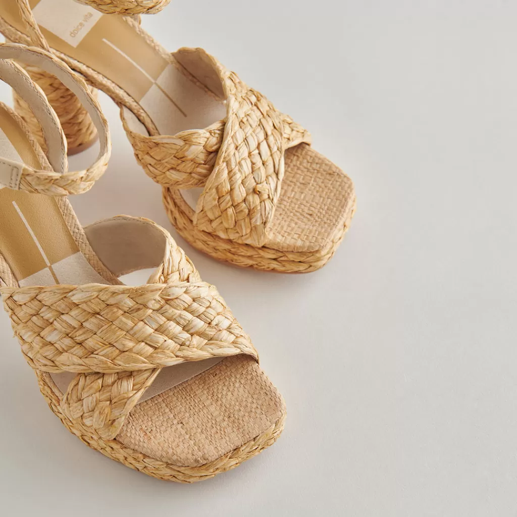 DOLCE VITA Asala Heels Lt Natural Raffia Clearance