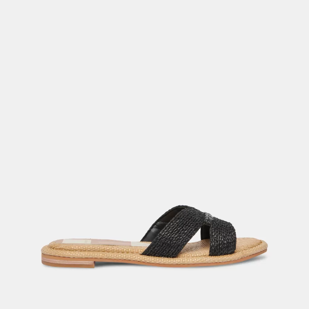 DOLCE VITA Atomic Sandals Black Raffia Shop