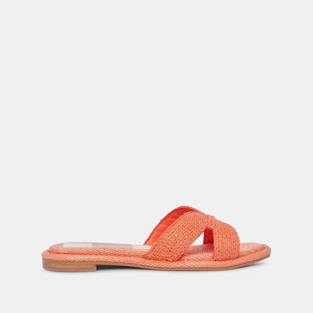 DOLCE VITA Atomic Sandals Orange Raffia Flash Sale