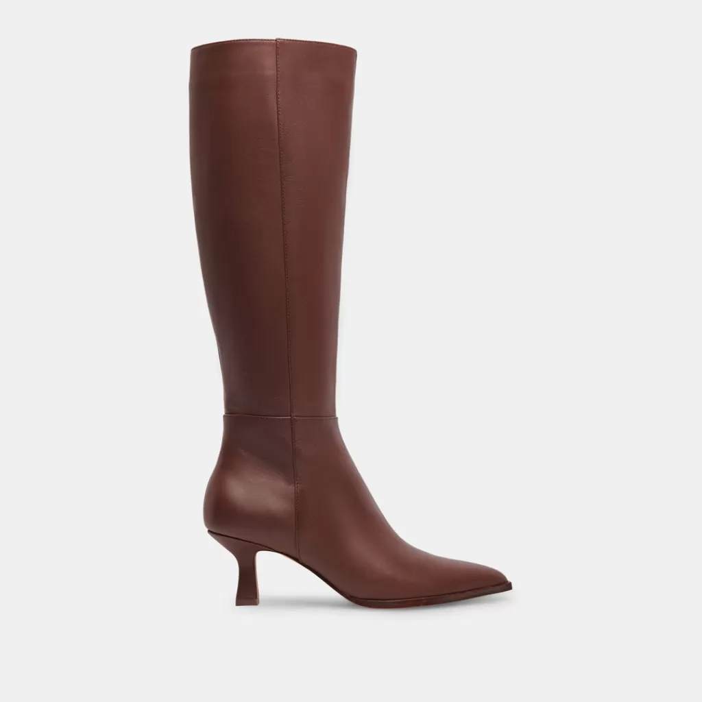 DOLCE VITA Auggie Boots Chocolate Leather Flash Sale