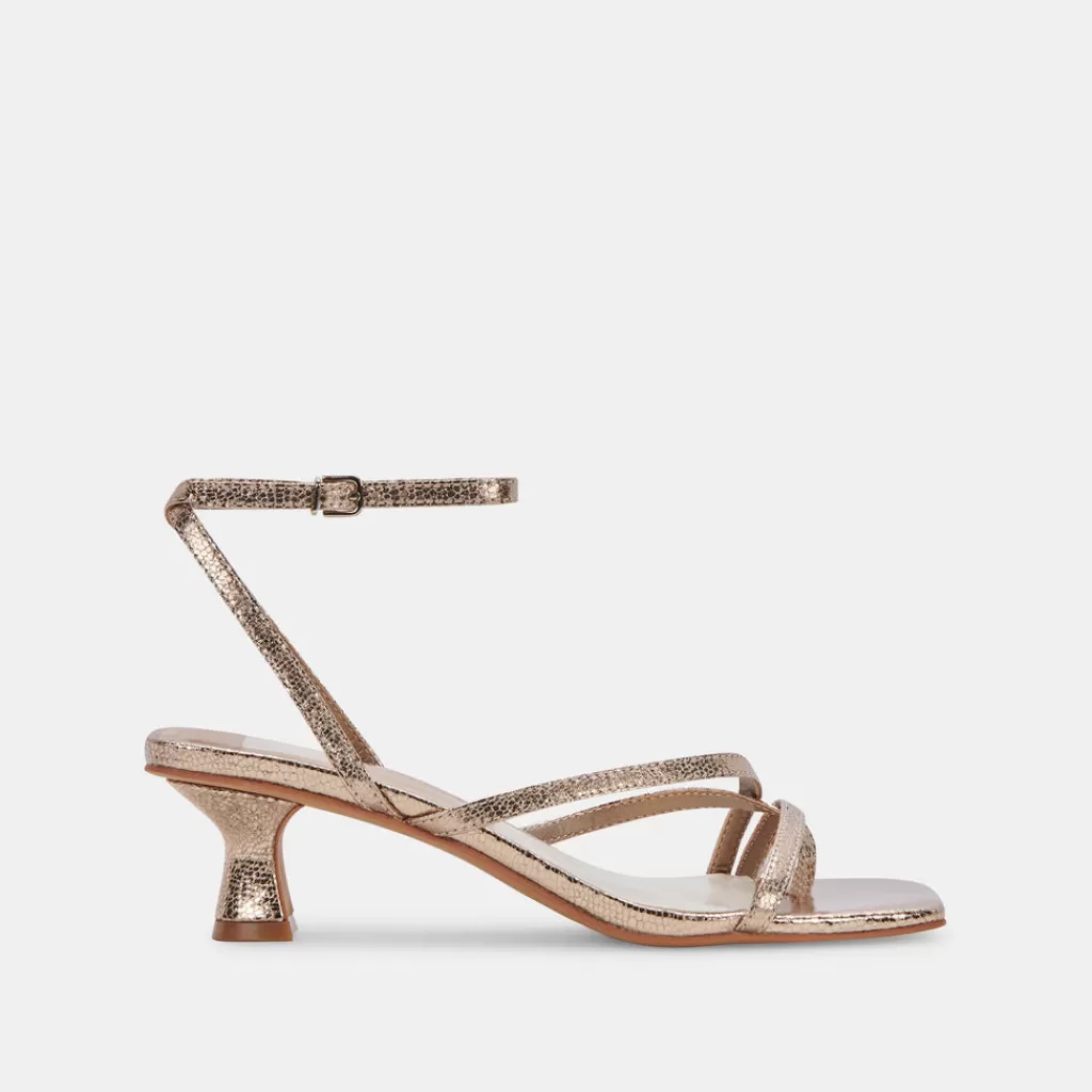 DOLCE VITA Baylor Heels Dark Gold Crackled Stella Clearance
