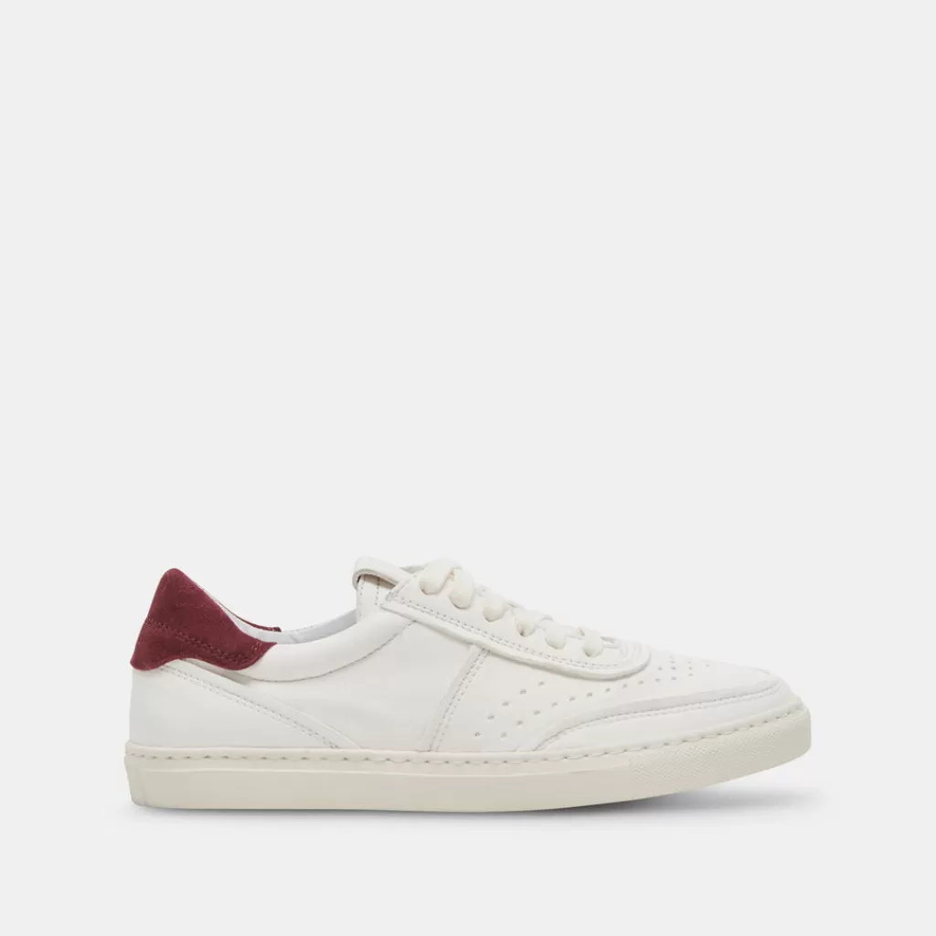 DOLCE VITA Boden Sneakers White Maroon Leather Store