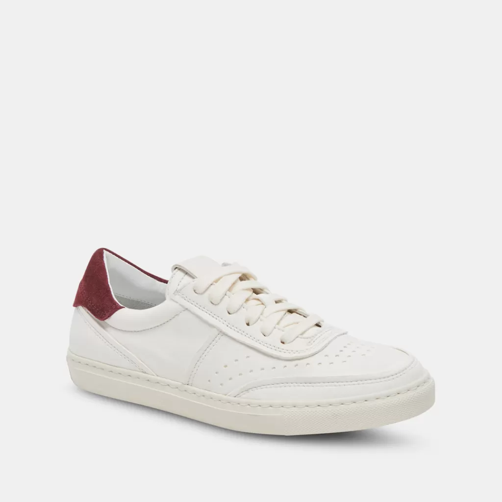 DOLCE VITA Boden Sneakers White Maroon Leather Store