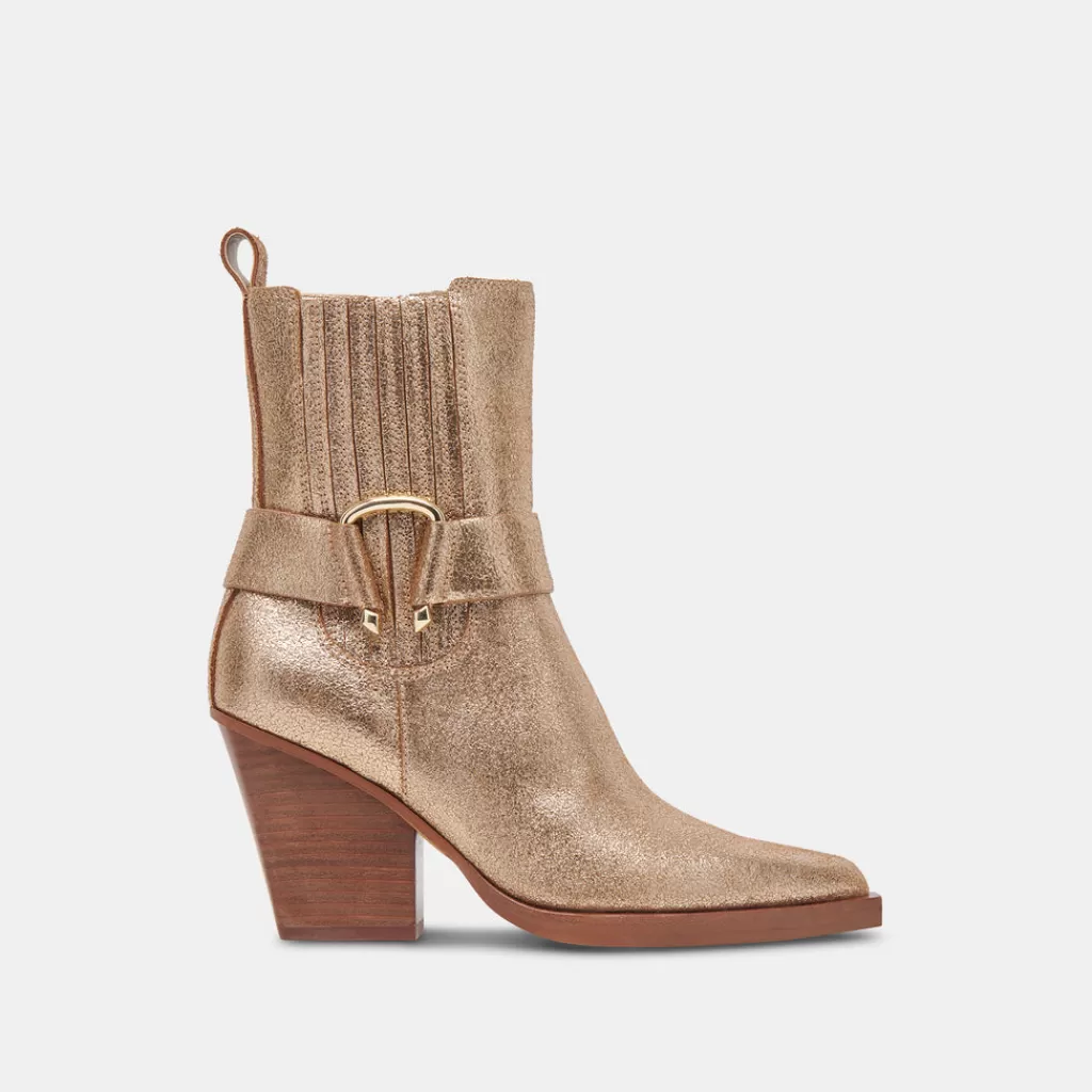 DOLCE VITA Bounty Boots Rose Gold Distressed Leather Flash Sale