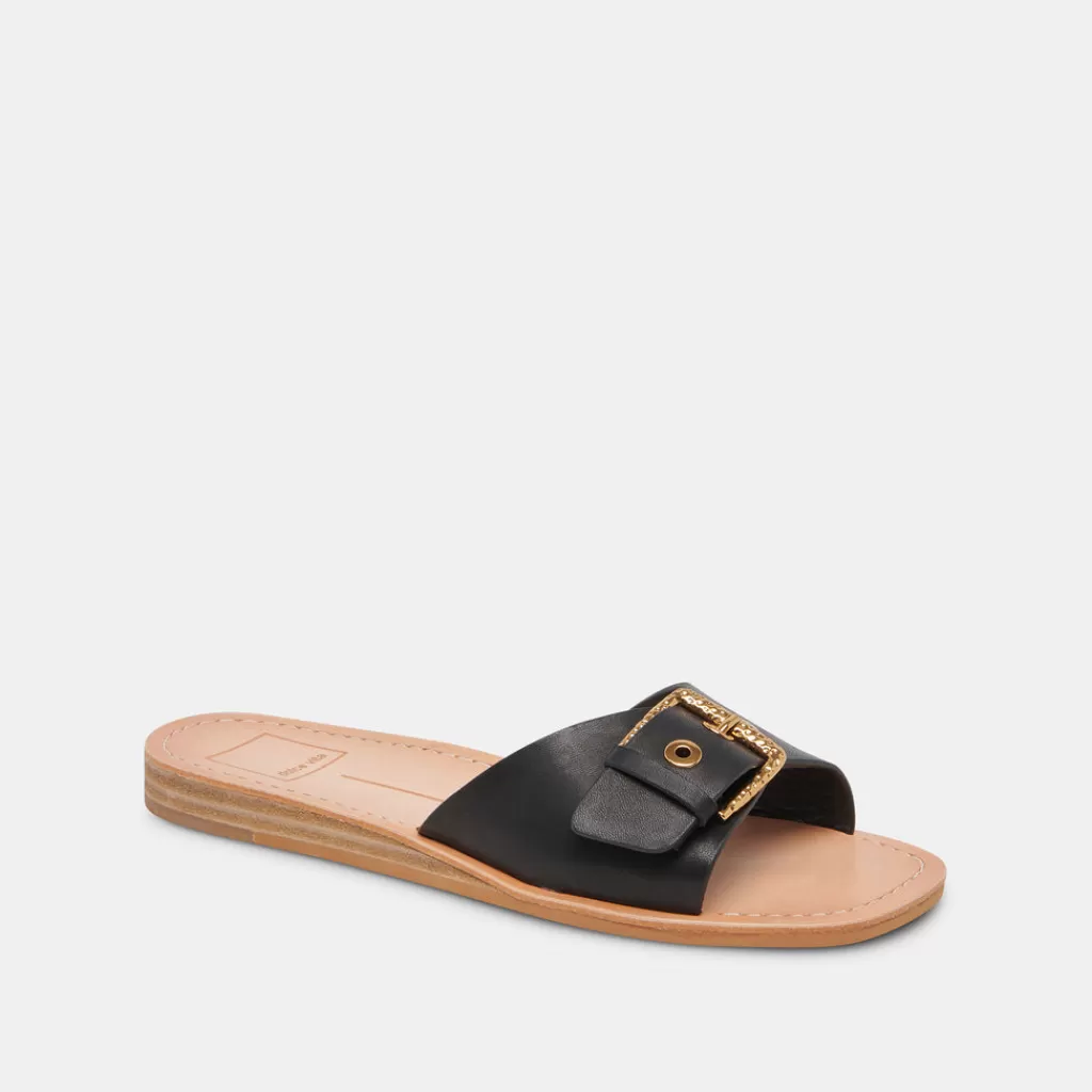 DOLCE VITA Cabana Sandals Black Leather Best