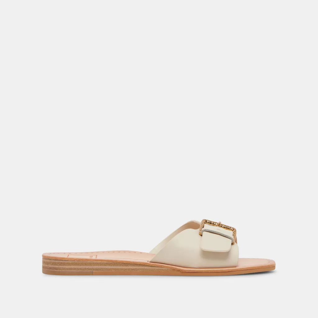 DOLCE VITA Cabana Sandals Ivory Leather Cheap