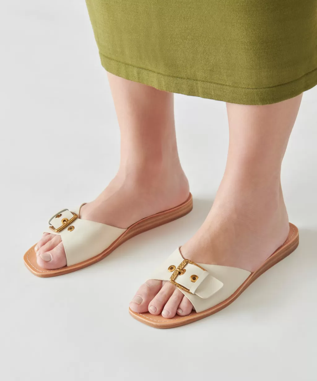 DOLCE VITA Cabana Sandals Ivory Leather Cheap