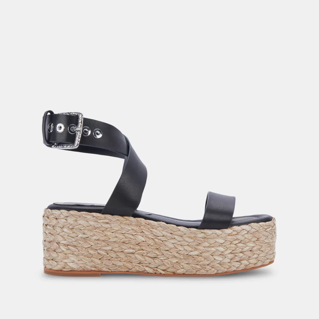 DOLCE VITA Cannes Sandals Black Leather Fashion