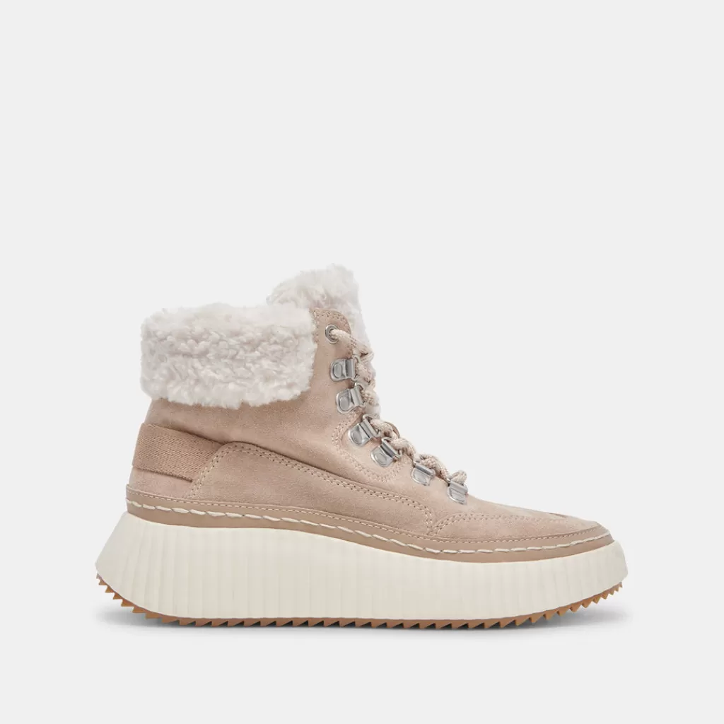 DOLCE VITA Debbie Plush Sneakers Taupe Suede Discount