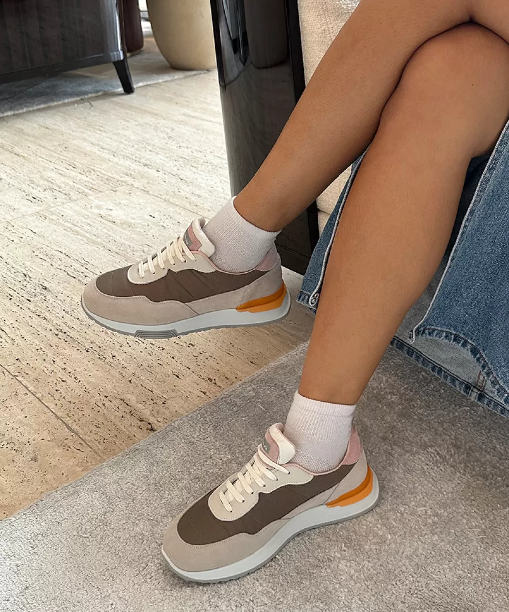 DOLCE VITA X Greats Evana Sneakers Taupe Multi Suede Clearance