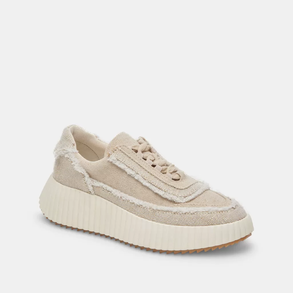 DOLCE VITA Dolen Fray Sneakers Sand Canvas New