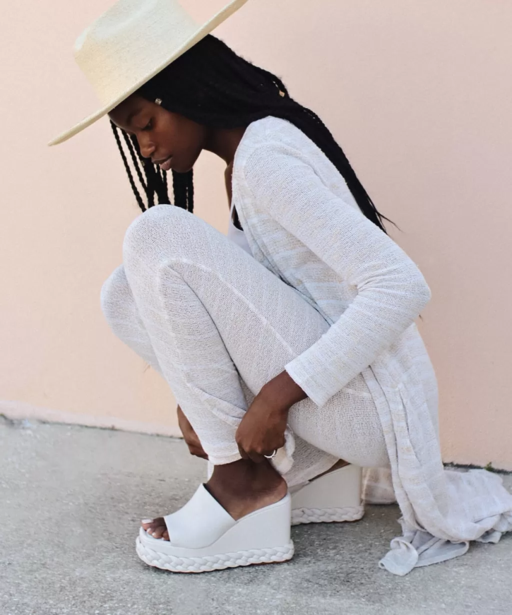 DOLCE VITA Elene Wedges Ivory Leather Flash Sale