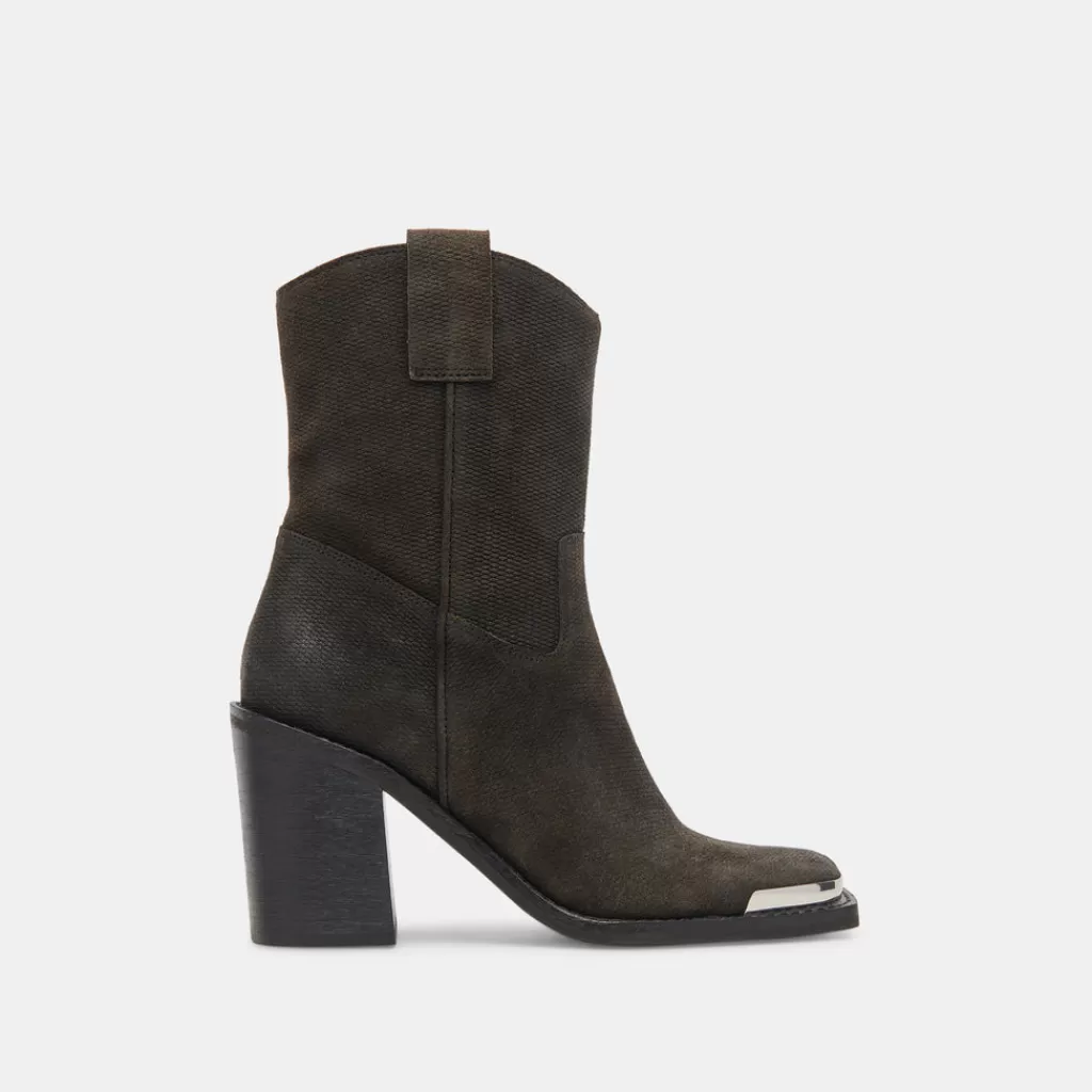 DOLCE VITA Falon Boots Espresso Distressed Leather Discount