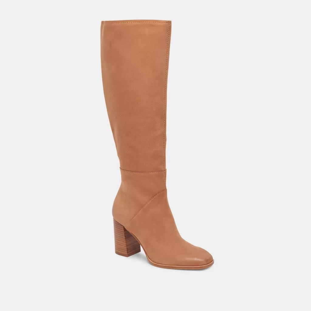 DOLCE VITA Fynn Wide Calf Boots Brown Nubuck Outlet