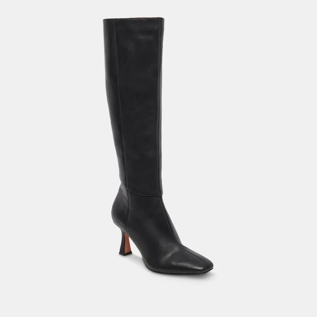 DOLCE VITA Gyra Wide Calf Boots Black Leather Best Sale