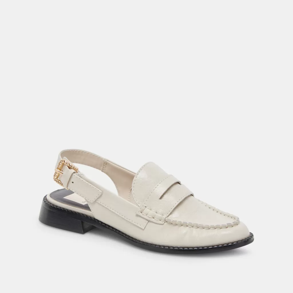 DOLCE VITA Hardi Loafers Ivory Crinkle Patent Store