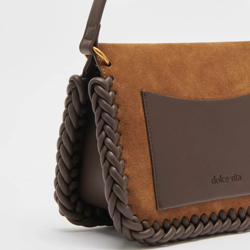 DOLCE VITA Harper Shoulder Bag Tobacco Suede Flash Sale