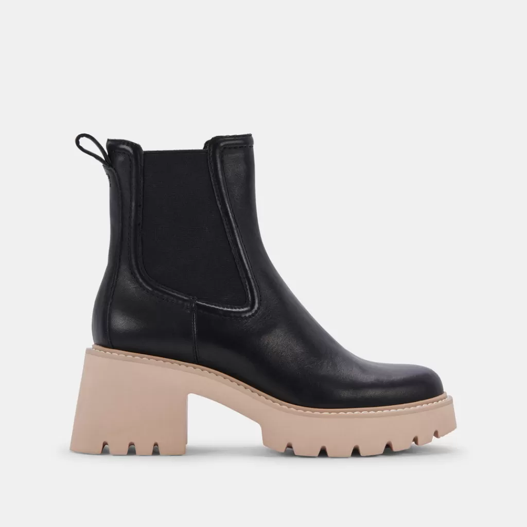 DOLCE VITA Hawk H2O Booties Black Leather Clearance