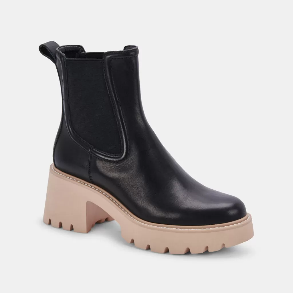 DOLCE VITA Hawk H2O Booties Black Leather Clearance