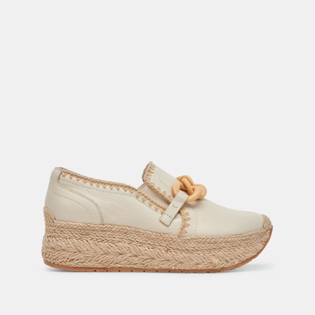 DOLCE VITA Jhenee Espadrille Sneakers Ivory Leather Hot