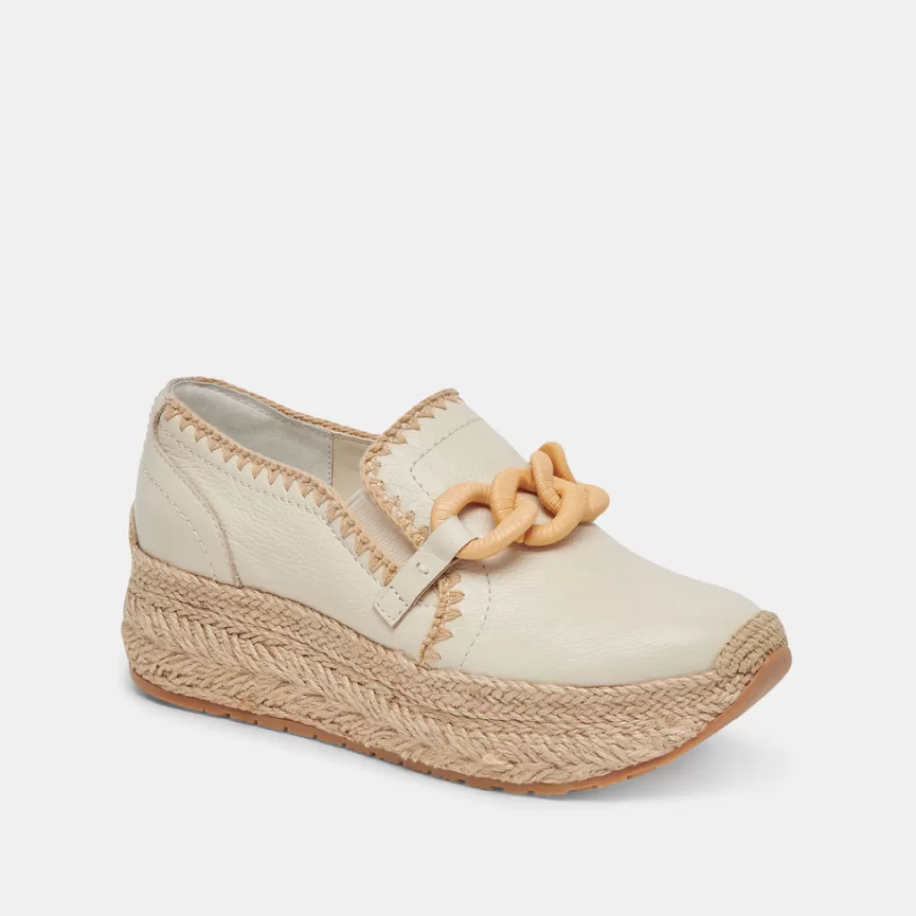 DOLCE VITA Jhenee Espadrille Sneakers Ivory Leather Hot