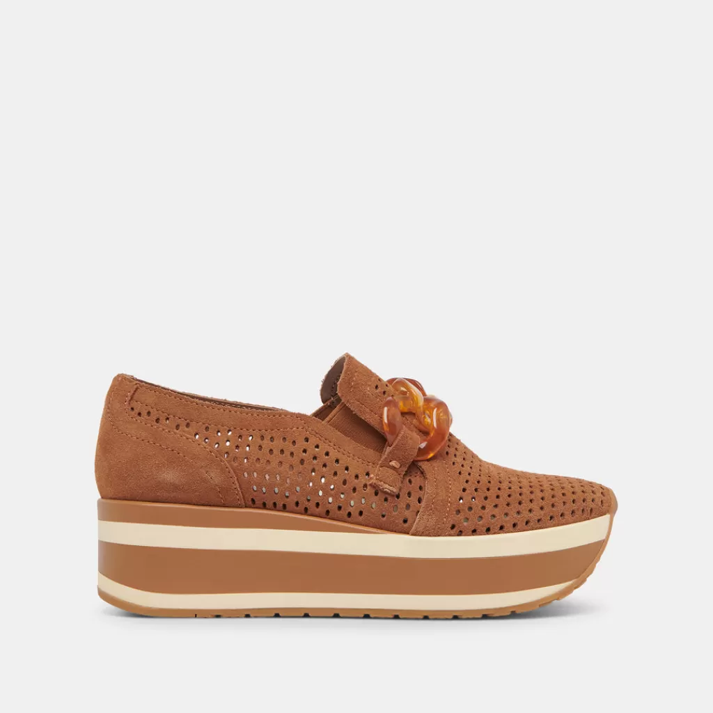 DOLCE VITA Jhenee Perforated Sneakers Pecan Suede Sale