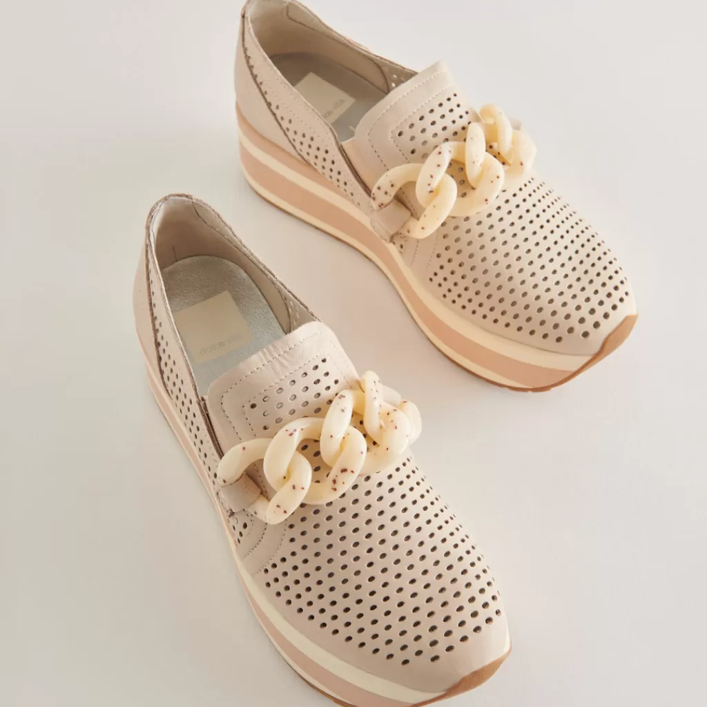 DOLCE VITA Jhenee Perforated Sneakers Sand Nubuck Clearance