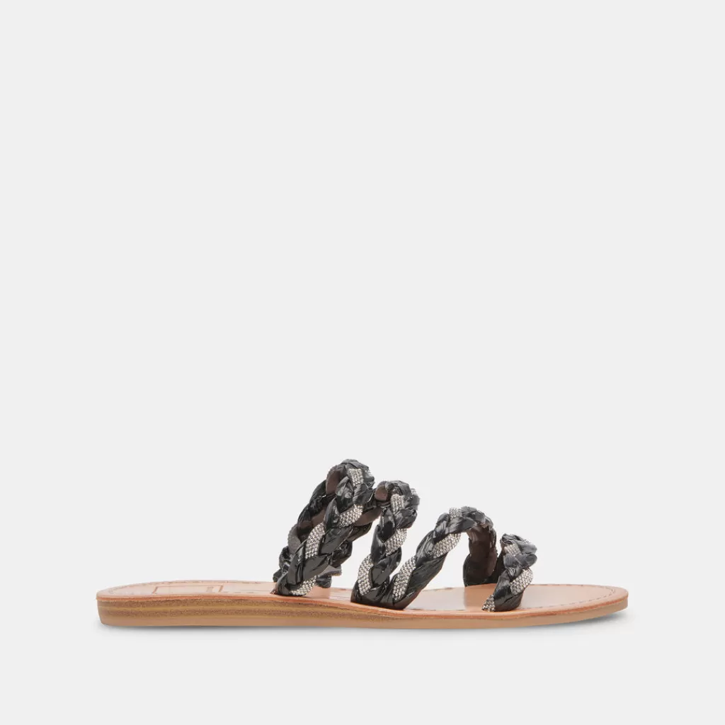 DOLCE VITA Khloe Sandals Black Rhinestone Shop