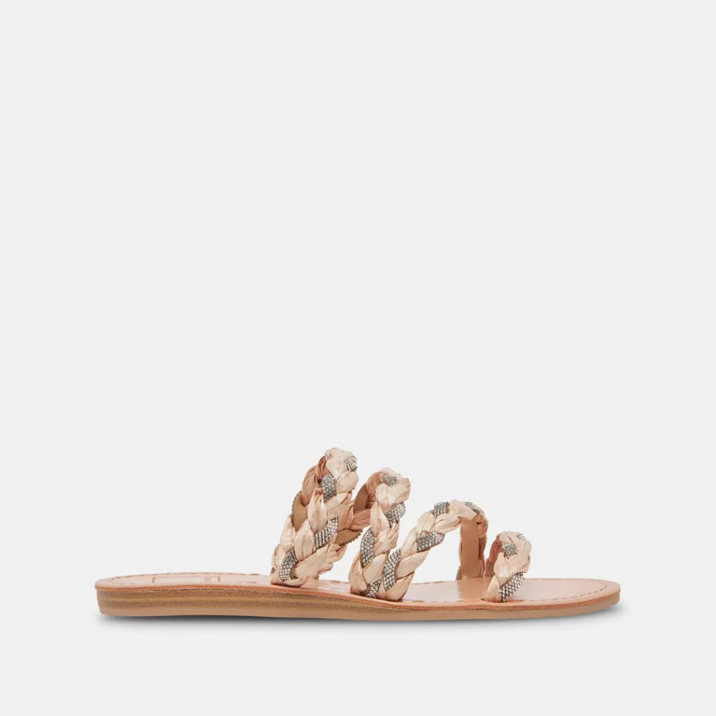 DOLCE VITA Khloe Sandals Natural Rhinestone Shop