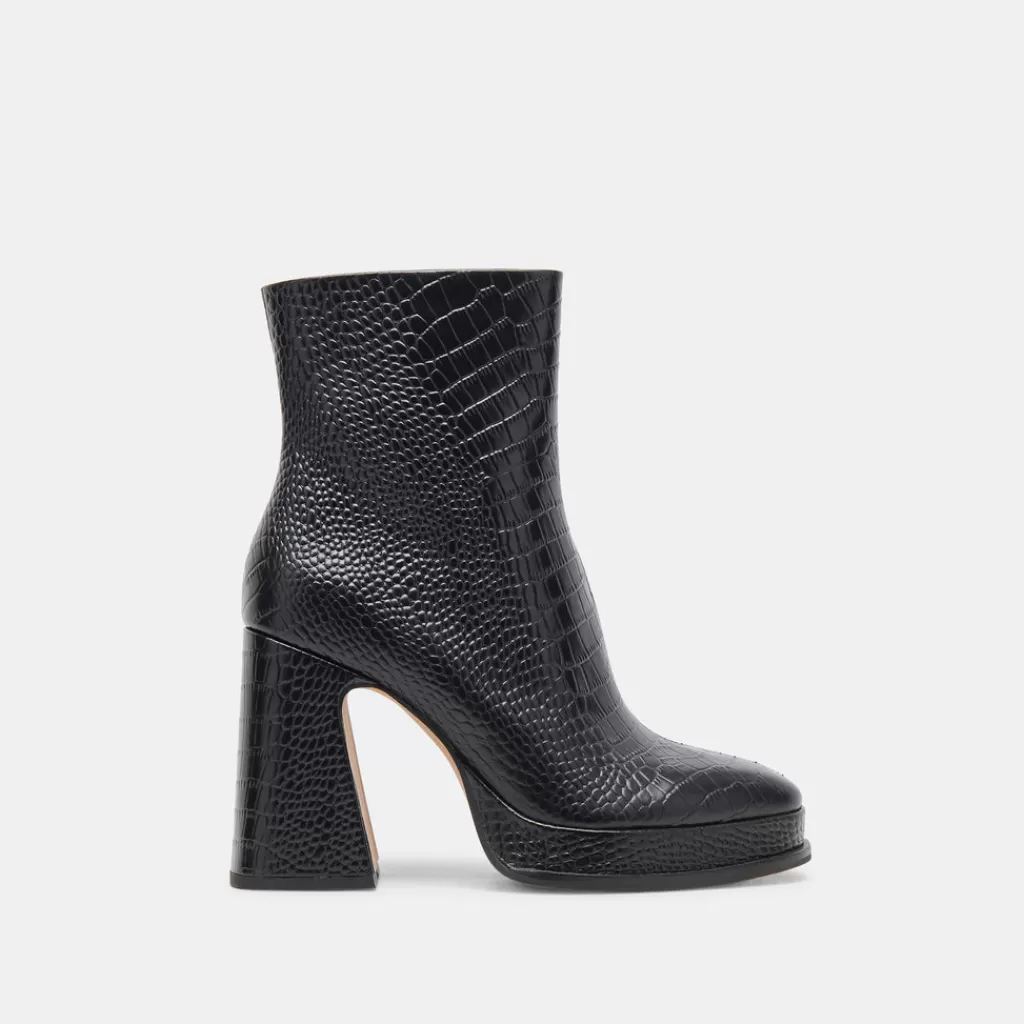 DOLCE VITA Lochly Boots Noir Embossed Leather Shop