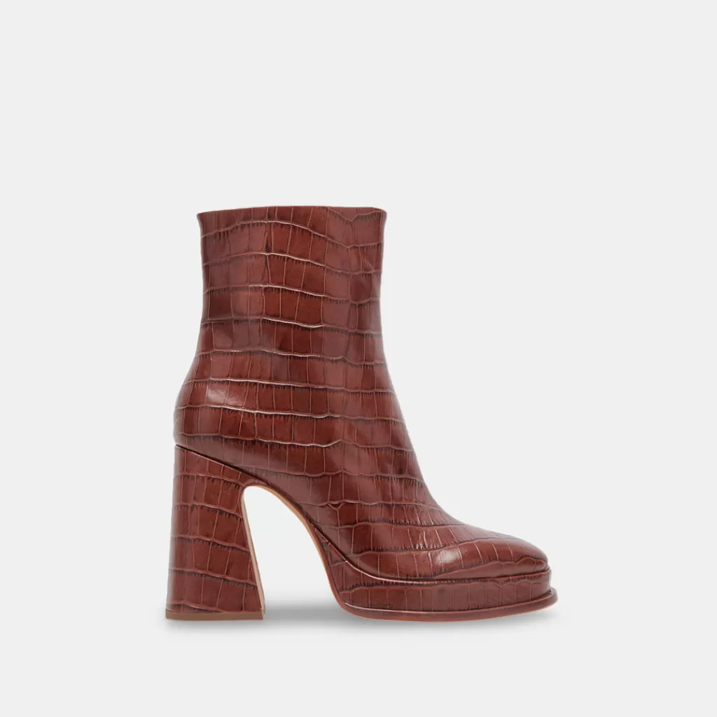 DOLCE VITA Lochly Boots Walnut Embossed Leather Store