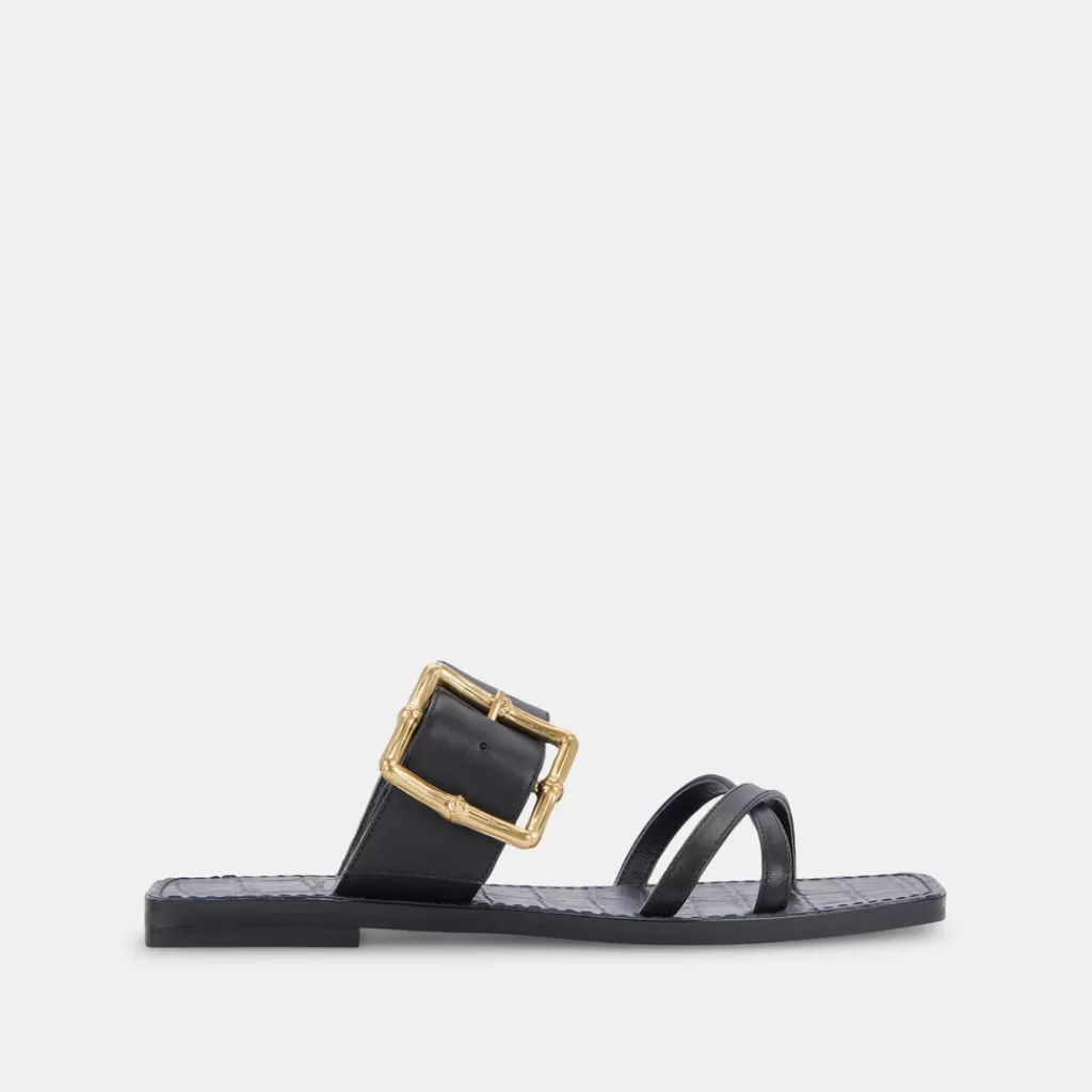 DOLCE VITA Lowyn Sandals Black Leather Sale