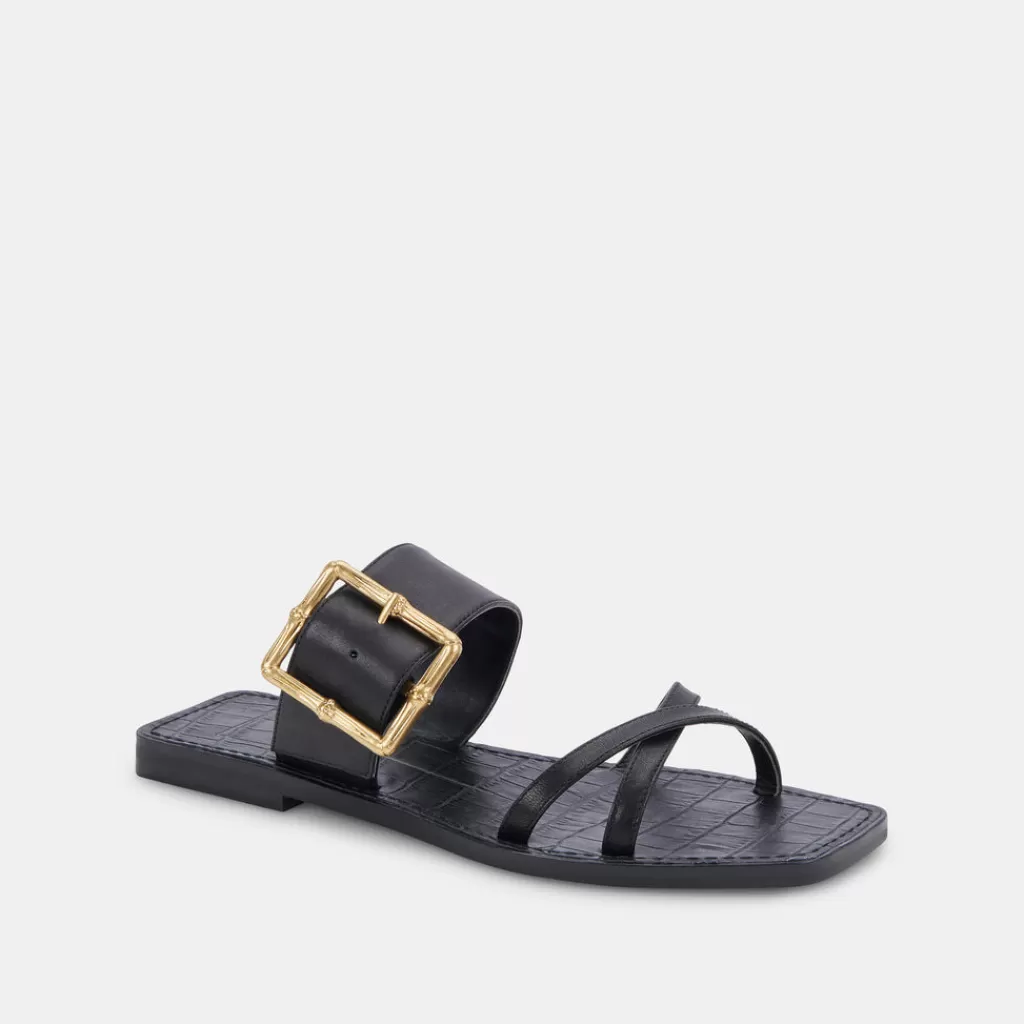 DOLCE VITA Lowyn Sandals Black Leather Sale