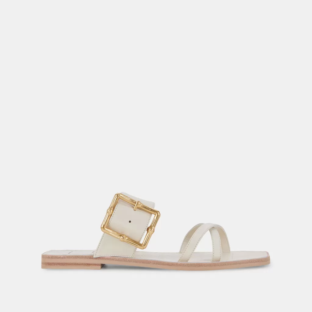 DOLCE VITA Lowyn Sandals Ivory Leather Outlet