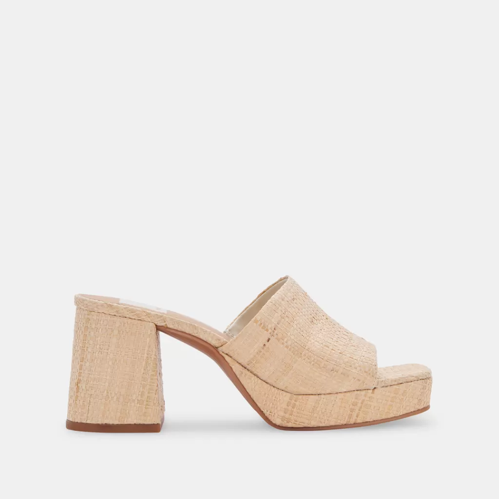 DOLCE VITA Marsha Heels Lt Natural Raffia Discount