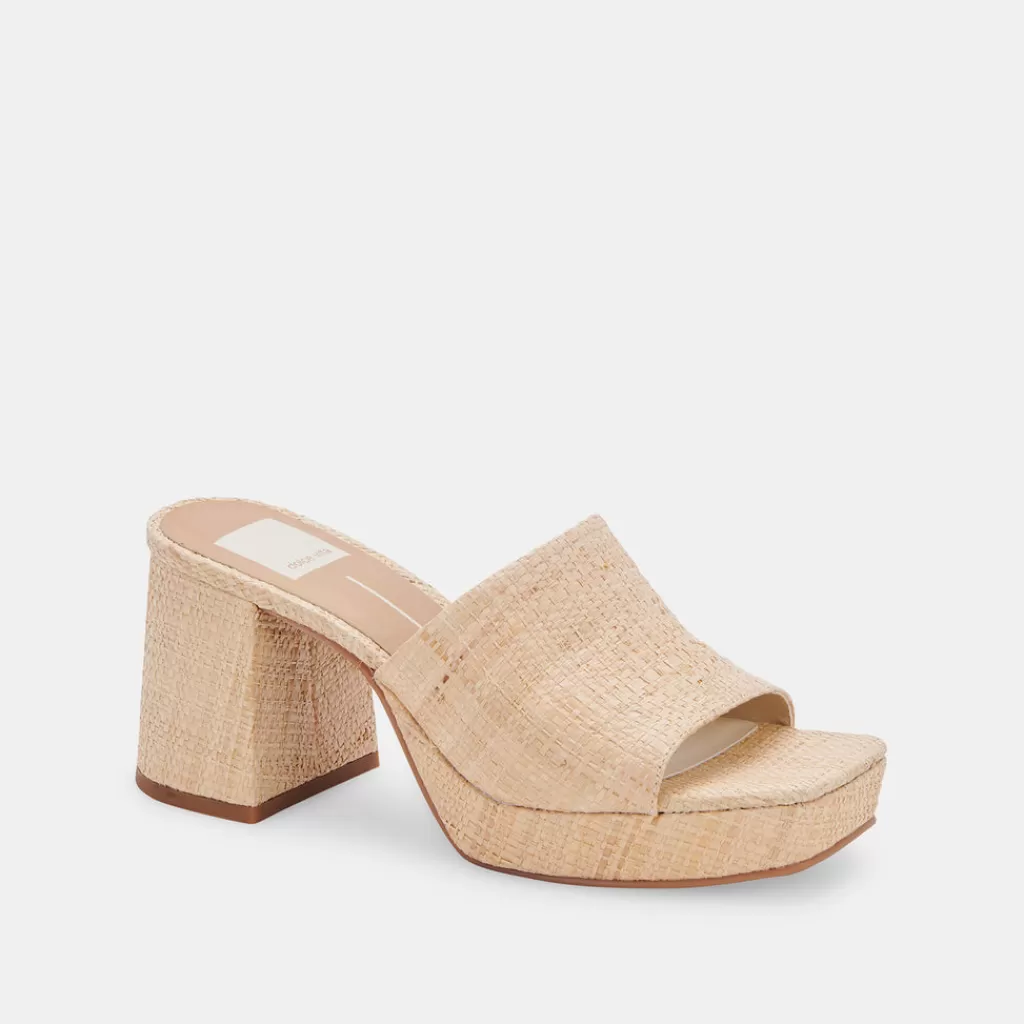 DOLCE VITA Marsha Heels Lt Natural Raffia Discount