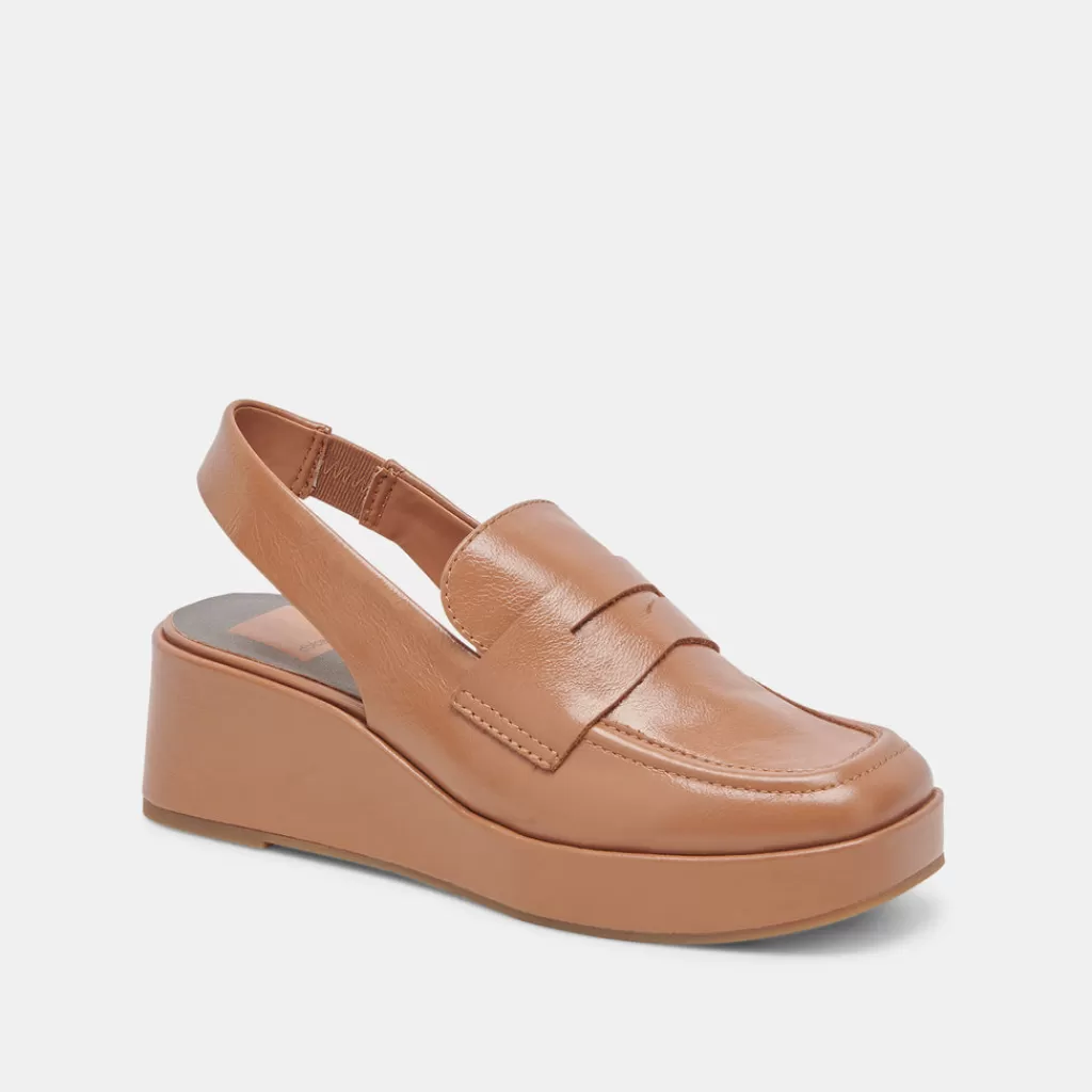 DOLCE VITA Nada Loafers Brown Crinkle Patent Fashion