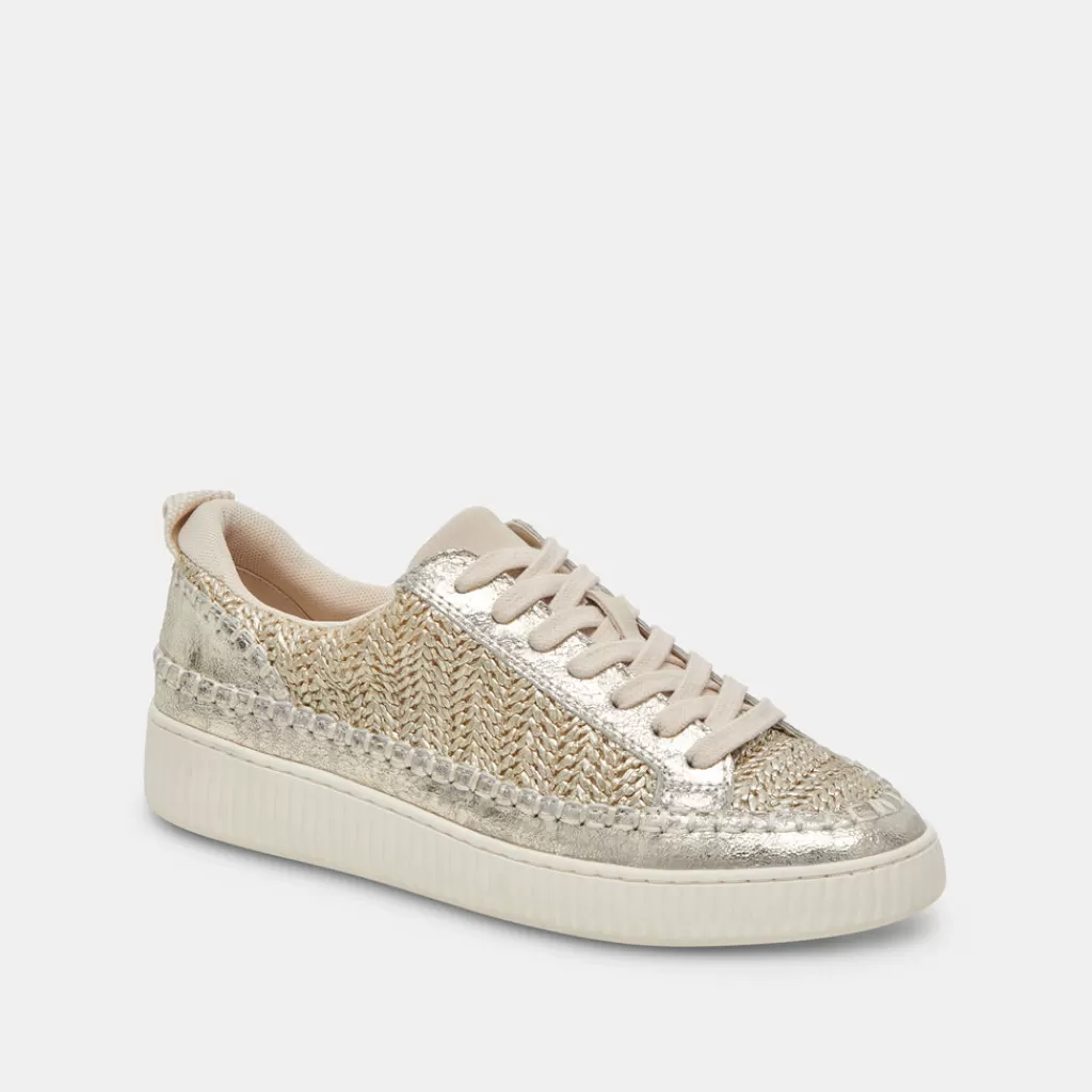 DOLCE VITA Nicona Sneakers Gold Woven Cheap