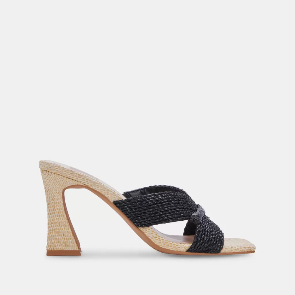 DOLCE VITA Nitro Heels Black Raffia Hot