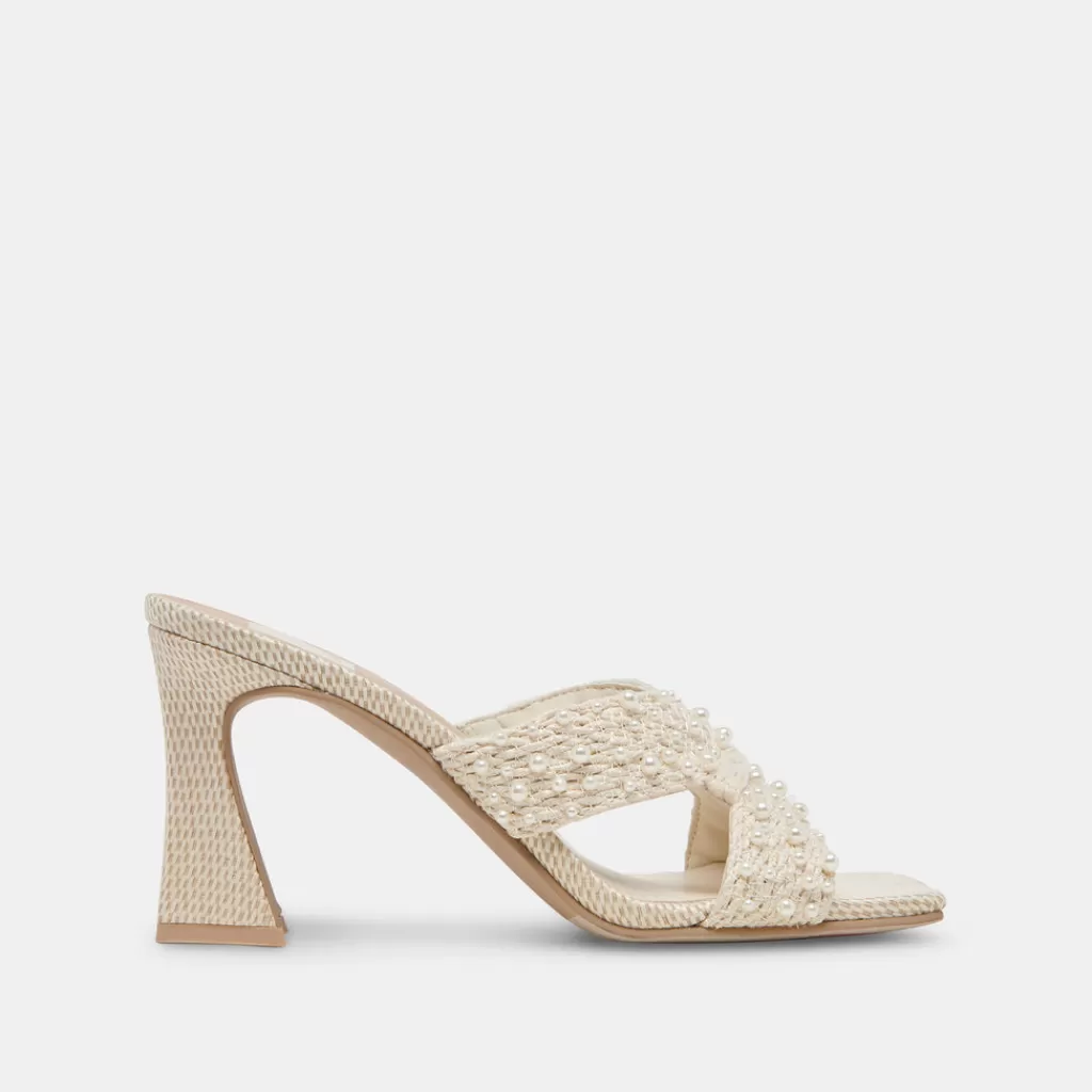 DOLCE VITA Nitro Pearl Heels Vanilla Raffia Best Sale