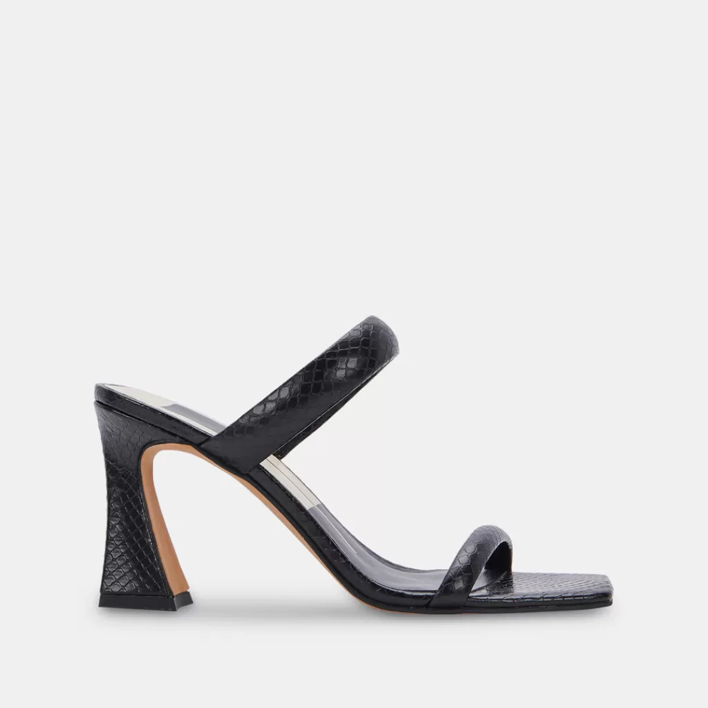 DOLCE VITA Novah Heels Black Embossed Stella Hot