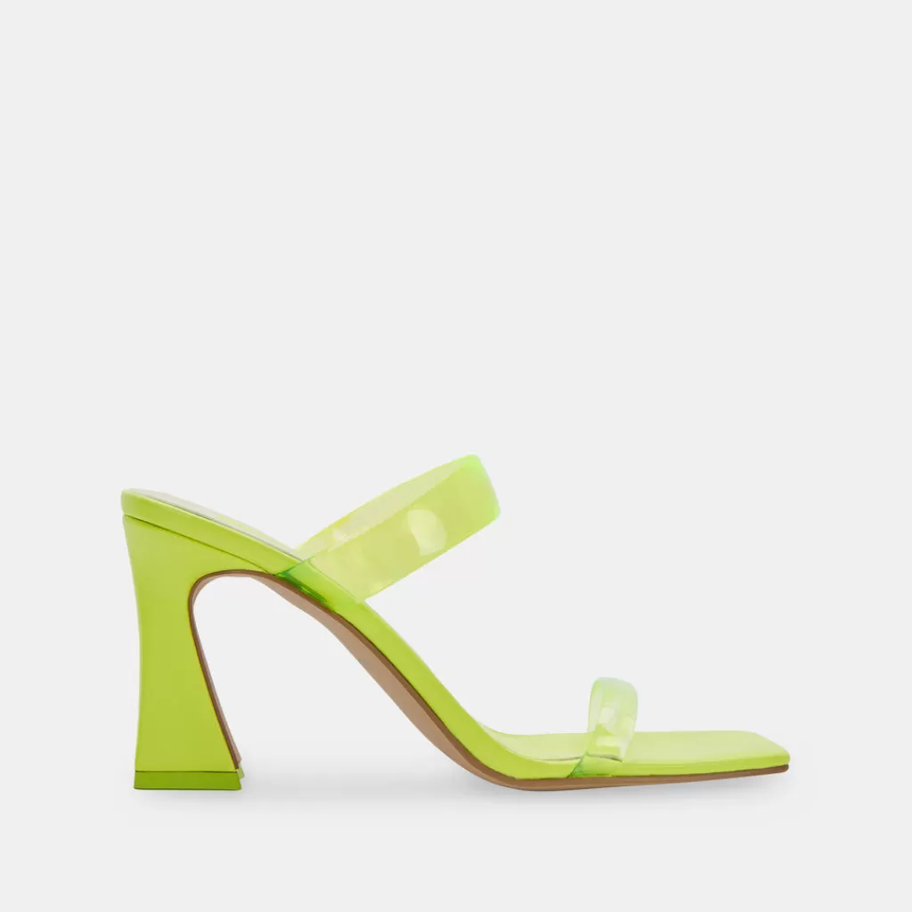 DOLCE VITA Novah Heels Neon Lime Vinyl Discount