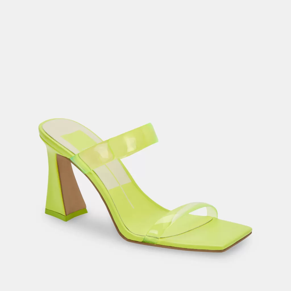 DOLCE VITA Novah Heels Neon Lime Vinyl Discount