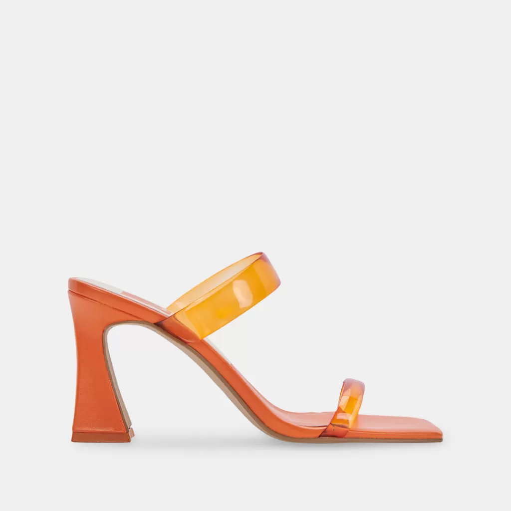 DOLCE VITA Novah Heels Tangerine Vinyl Cheap