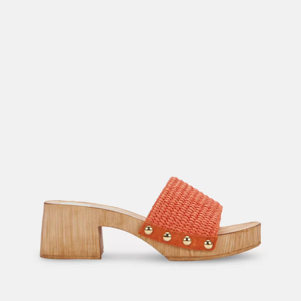 DOLCE VITA Oakley Heels Orange Raffia Outlet