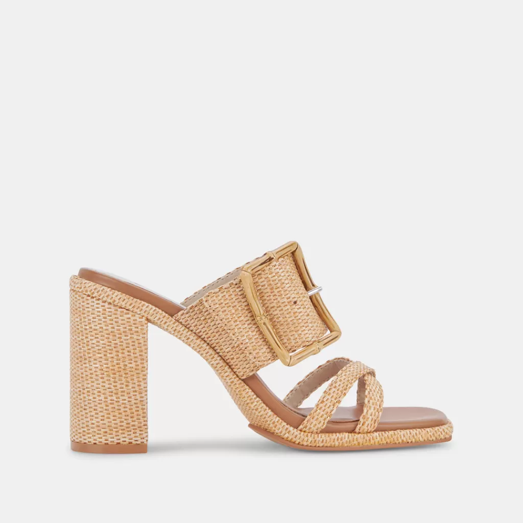 DOLCE VITA Onnie Heels Warm Natural Raffia Cheap