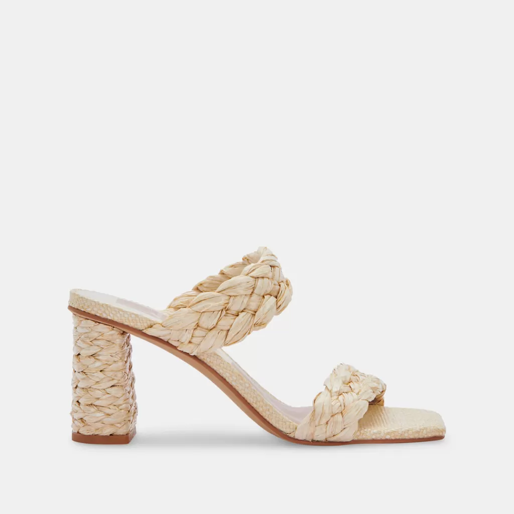 DOLCE VITA Paily Raffia Heels Vanilla Raffia Clearance